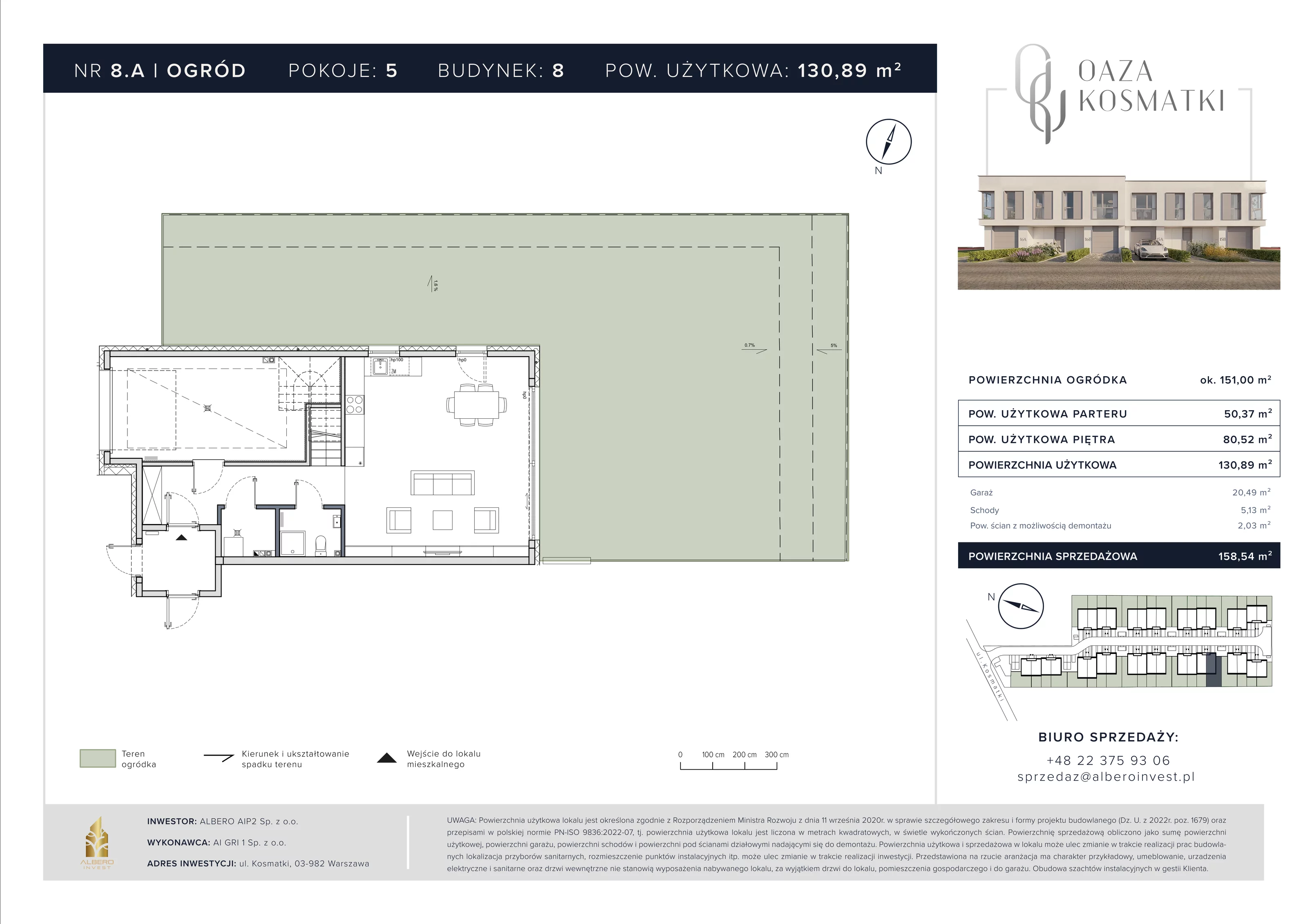 Dom 130,89 m², oferta nr 8.A, Oaza Kosmatki, Warszawa, Wawer, Gocław, ul. Kosmatki 32/34